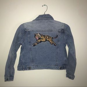 Forever 21 Tiger Embroidered Denim Jacket